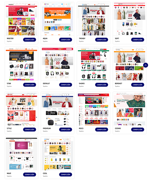 14 Temalı Eticaret Yazılımı