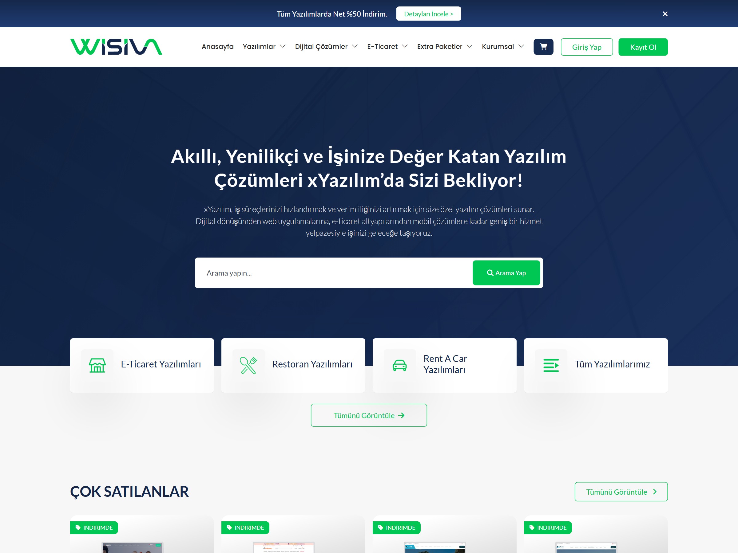 Wisi Yazılım Satış Scripti arayüz önizlemesi