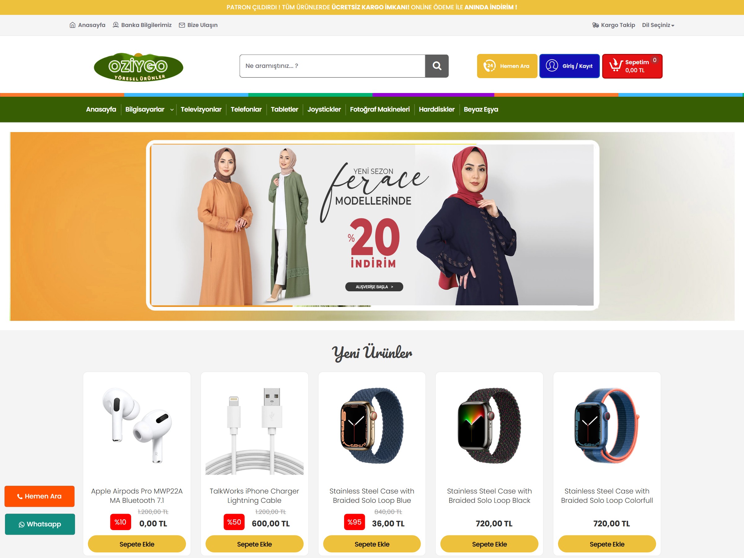 Yöresel Eticaret Yazılımı arayüz önizlemesi